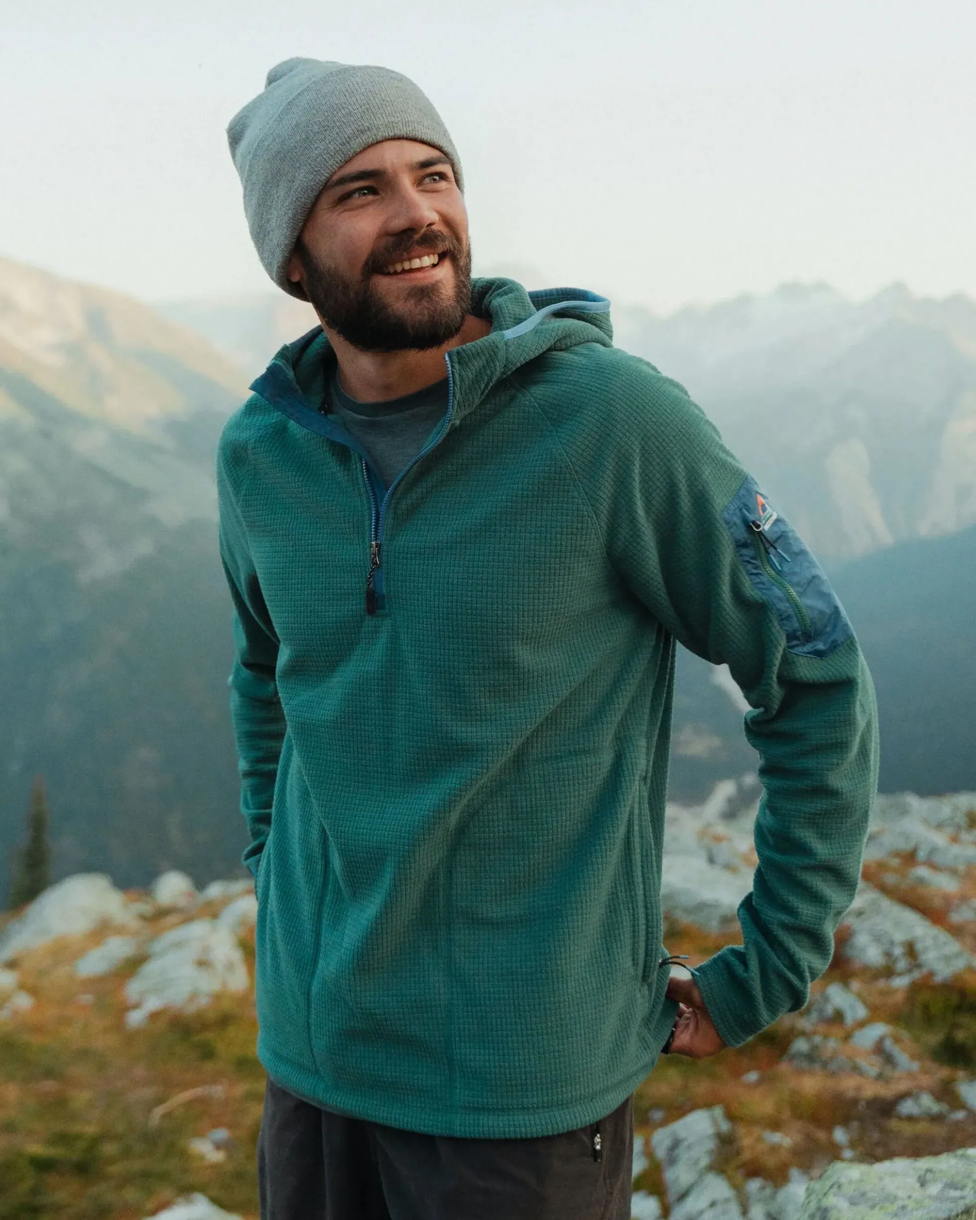 Men's Forestscape Grid Fleece Hoodie