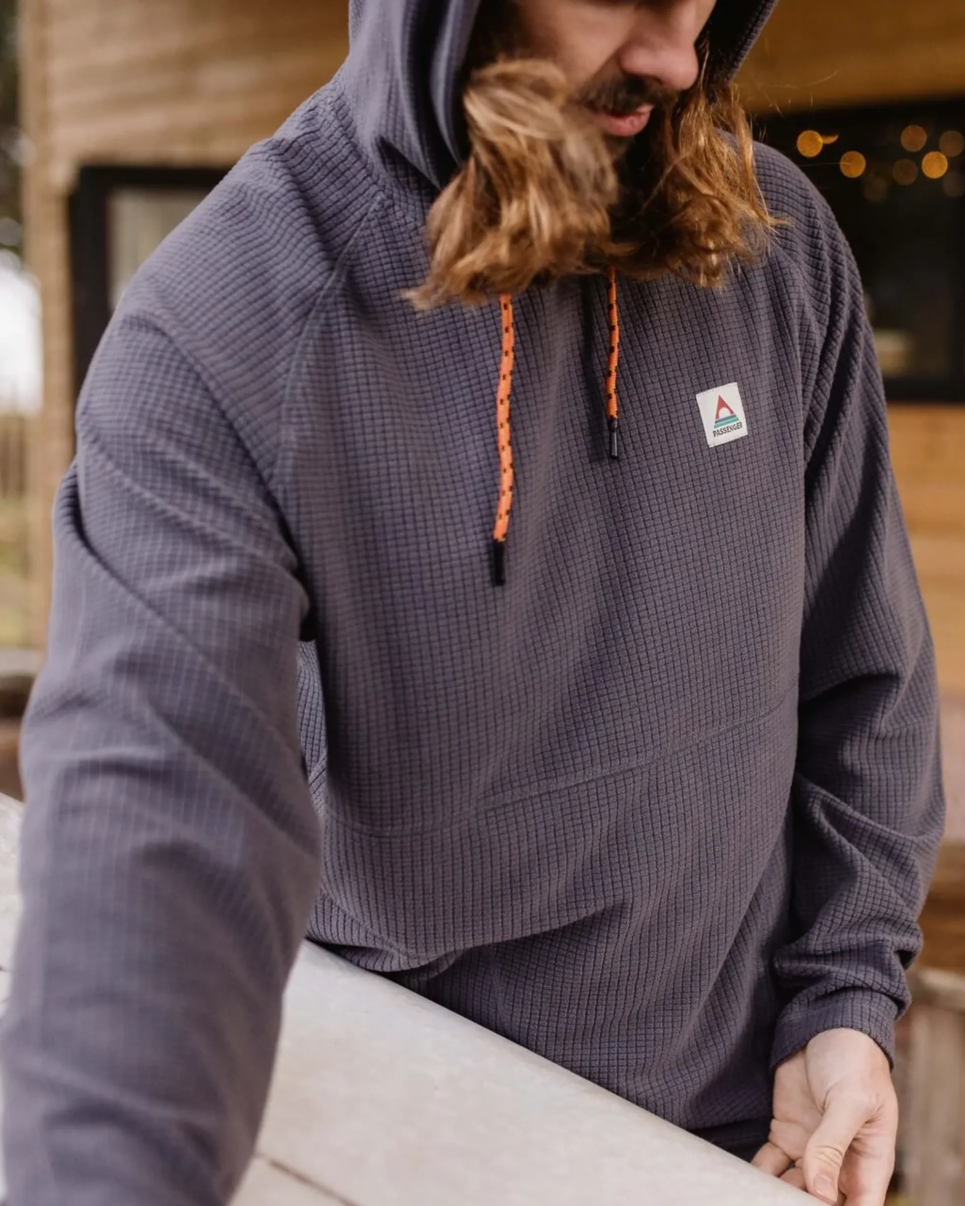 Men's Point Grid Polar Fleece Hoodie
