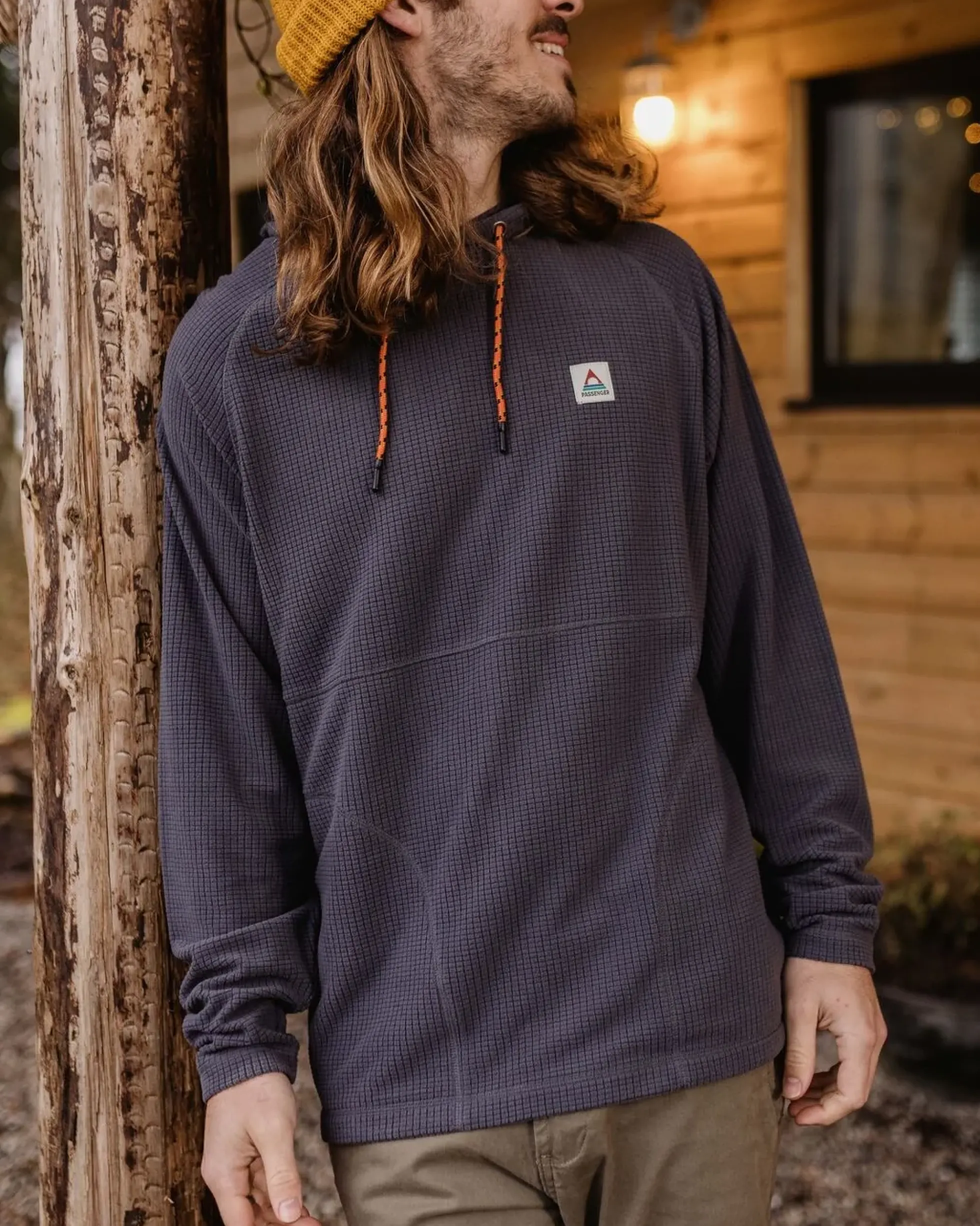Men's Point Grid Polar Fleece Hoodie