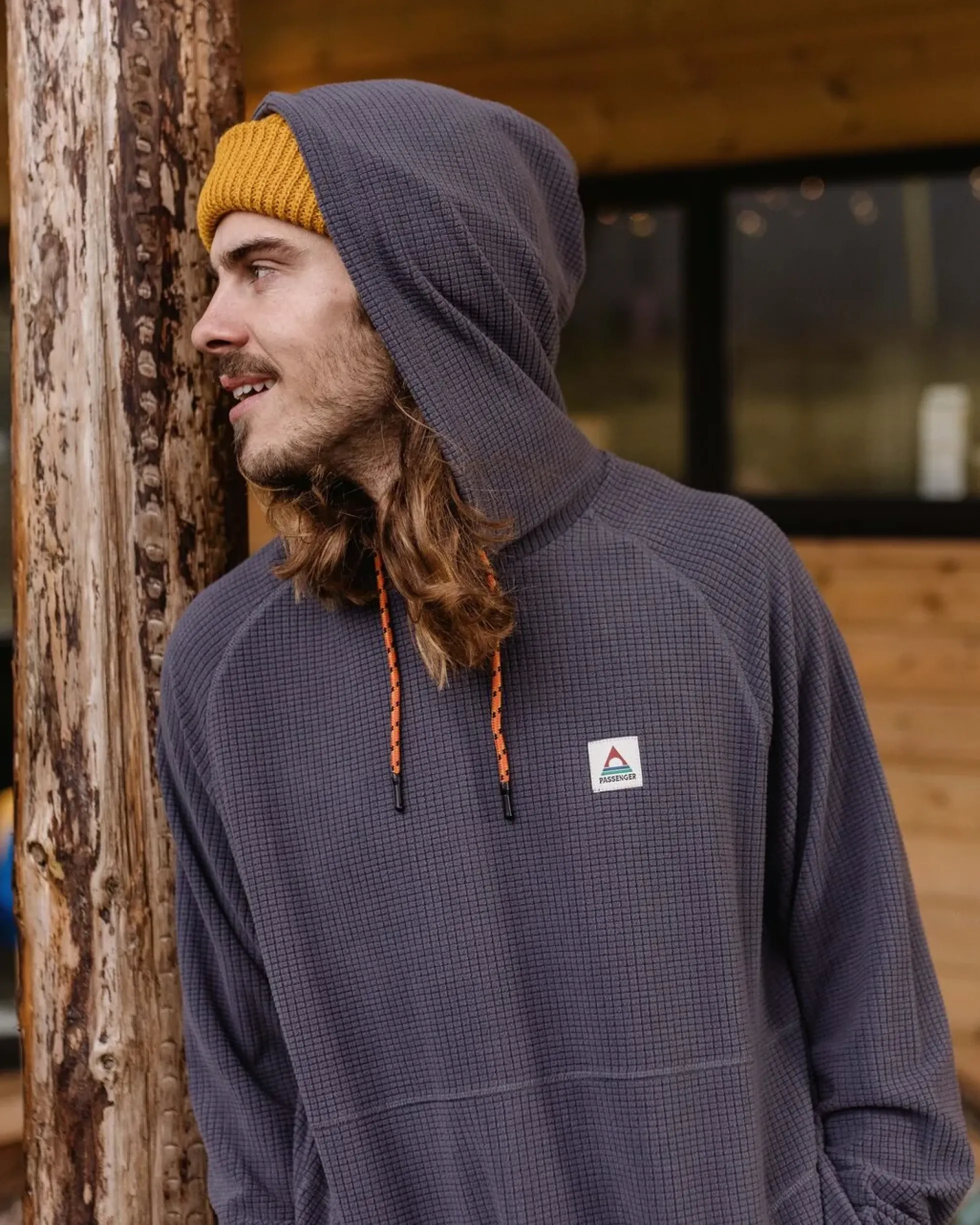 Men's Point Grid Polar Fleece Hoodie