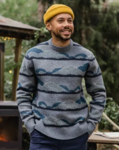 Men's Seafoam Patterned Knitted Jumper