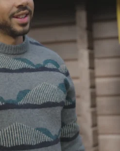Men's Seafoam Patterned Knitted Jumper