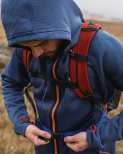 Men's Vertical Full Zip Hooded Fleece