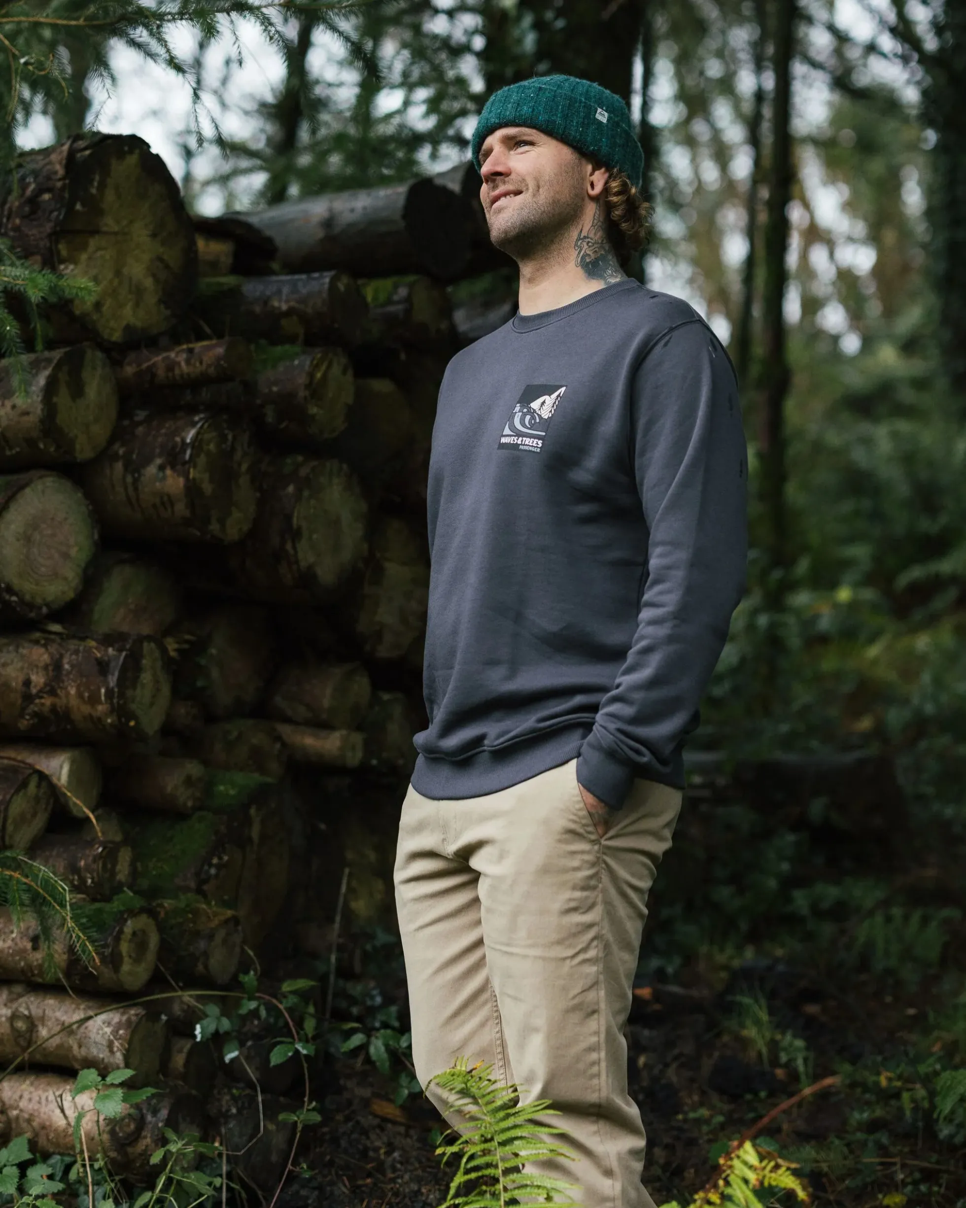 Men's Waves & Trees Organic Cotton Sweatshirt