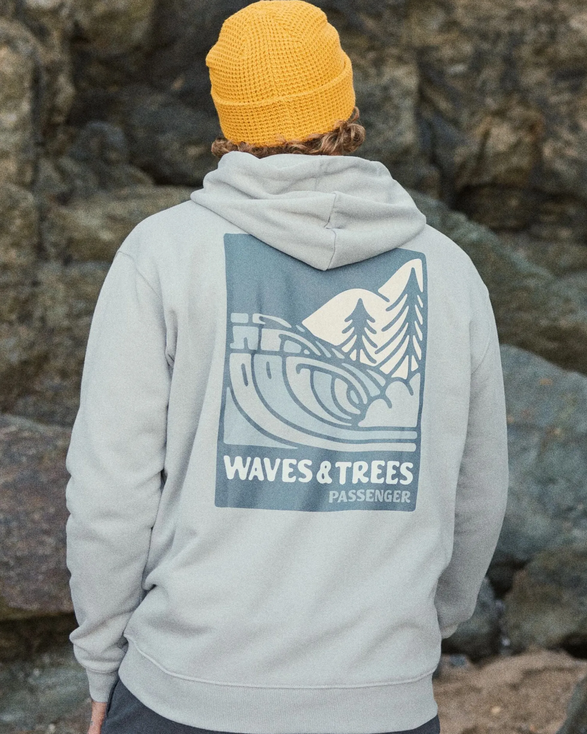 Men's Waves & Trees Organic Cotton Hoodie