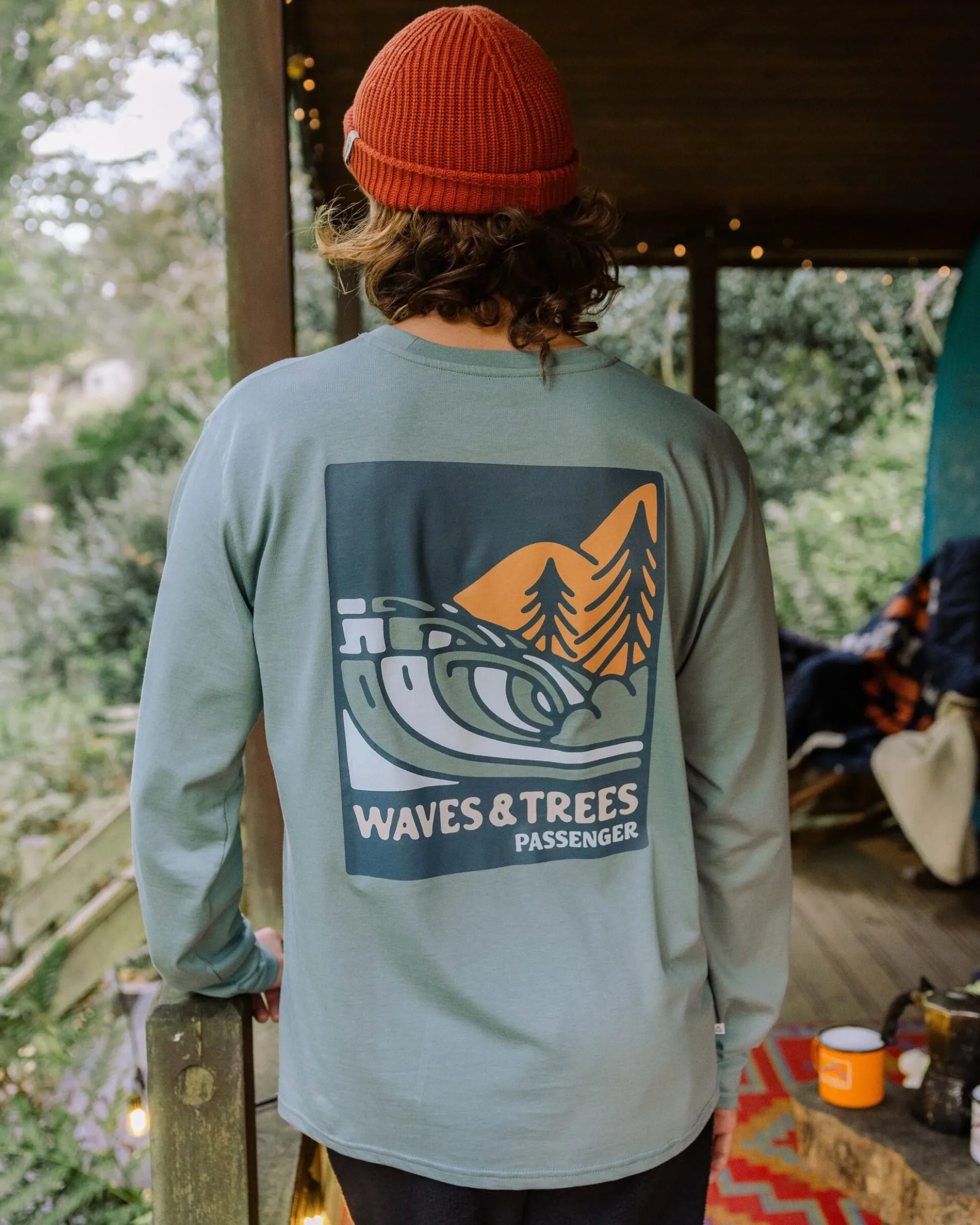 Men's Waves & Trees Organic Cotton LS T-Shirt