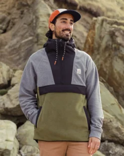 Men's Woodland Hooded 1/2 Zip Polar Fleece