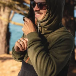 Men's Woodland Hooded 1/2 Zip Polar Fleece