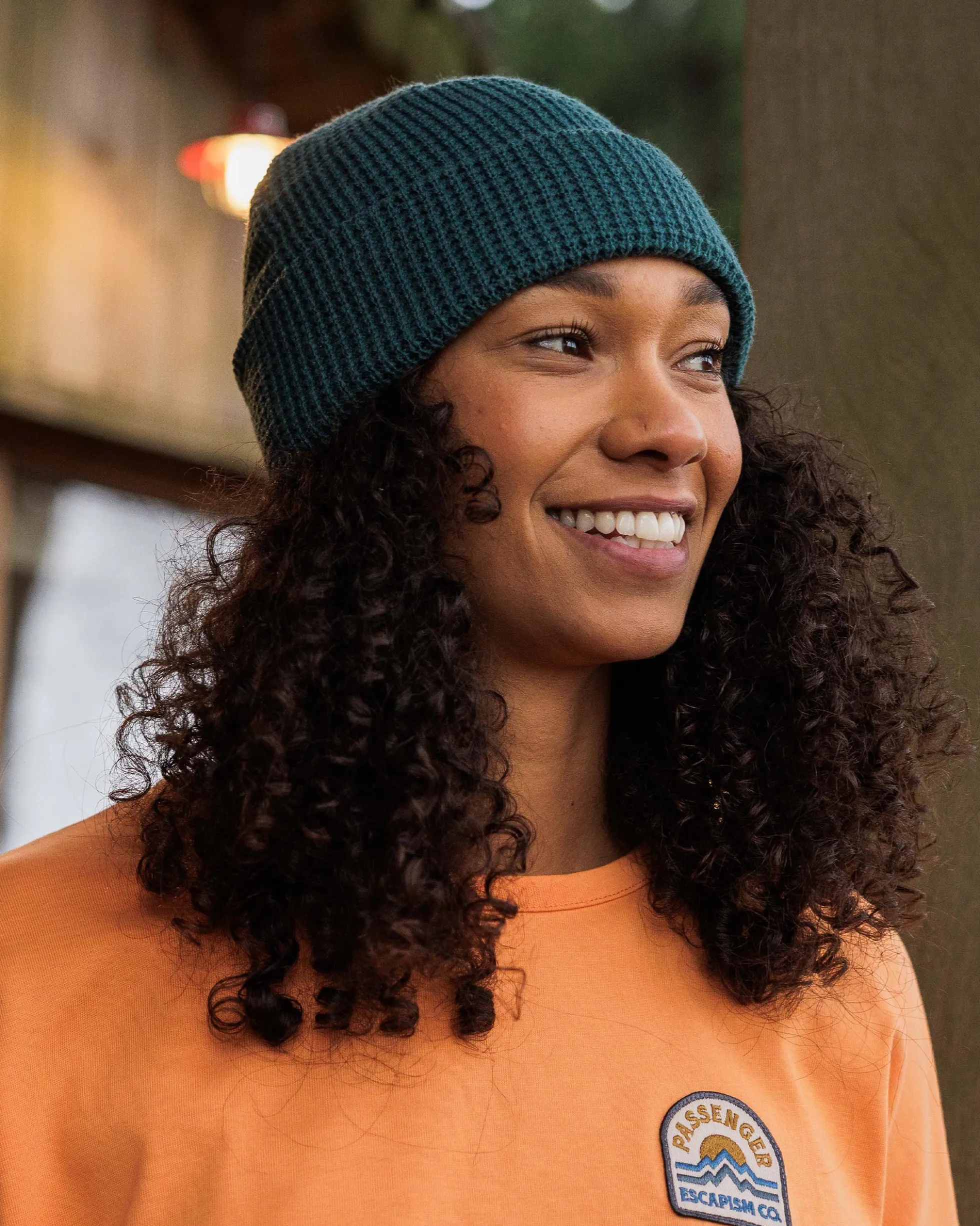 Moss Double Layer Waffle Beanie