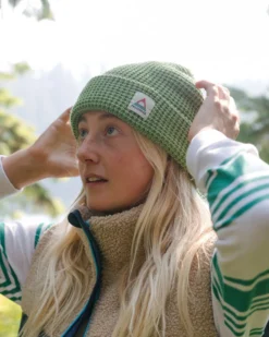 Moss Double Layer Waffle Beanie
