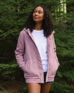 Women's Clementine Quilted Popper Up Hoodie