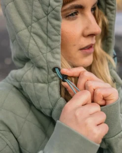 Women's Clementine Quilted Popper Up Hoodie
