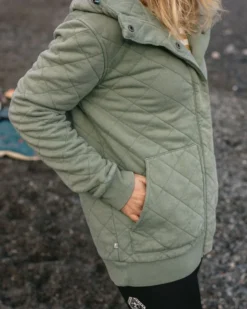 Women's Clementine Quilted Popper Up Hoodie