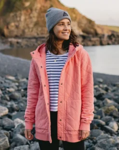 Women's Clementine Quilted Popper Up Hoodie