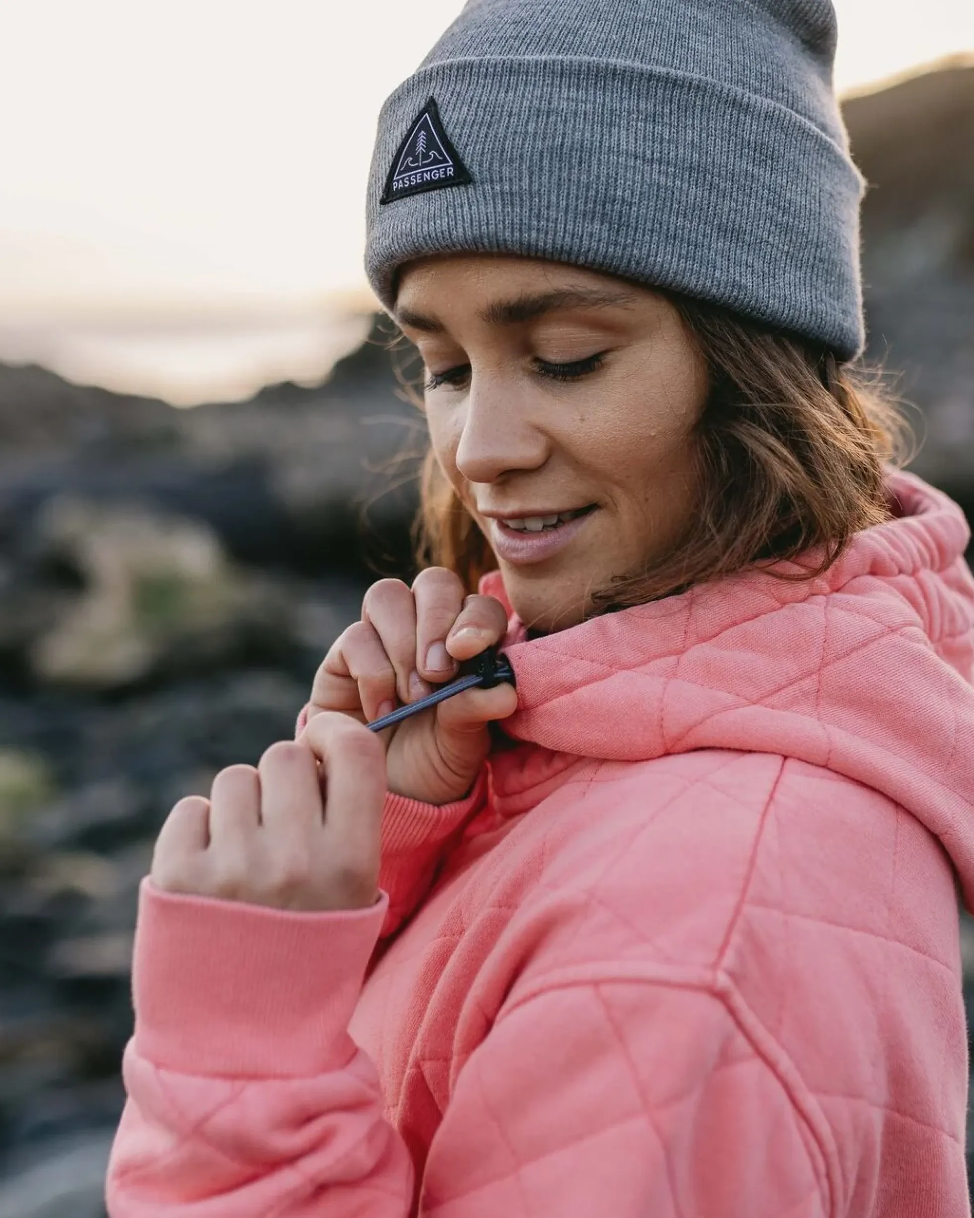 Women's Clementine Quilted Popper Up Hoodie