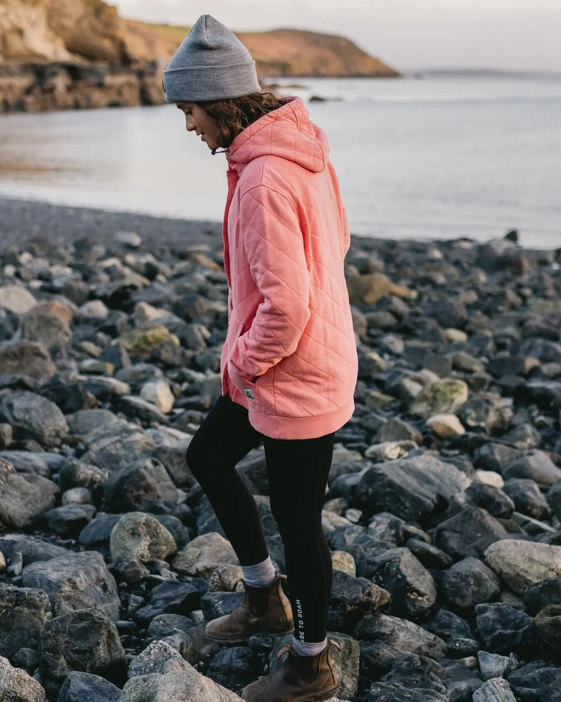 Women's Clementine Quilted Popper Up Hoodie