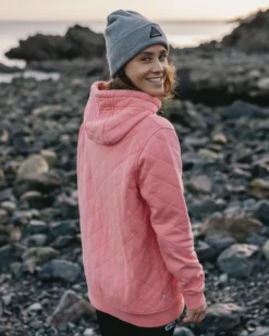 Women's Clementine Quilted Popper Up Hoodie