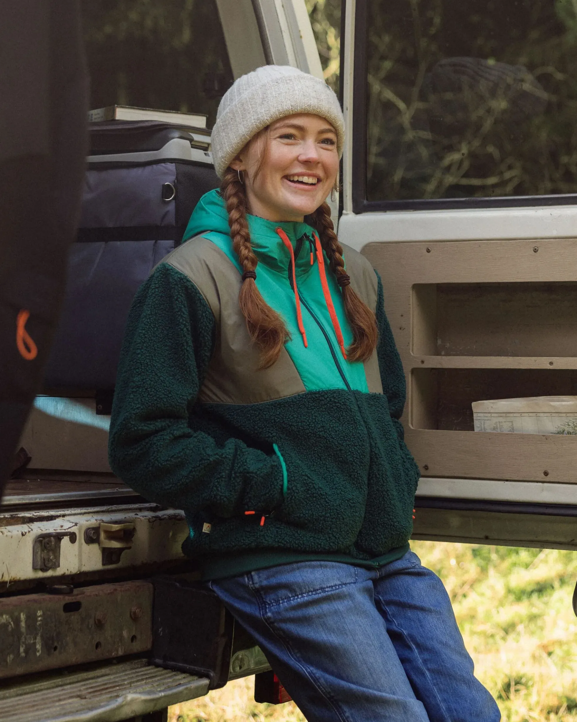 Women's Joy Full Zip Lined Hooded Sherpa Fleece