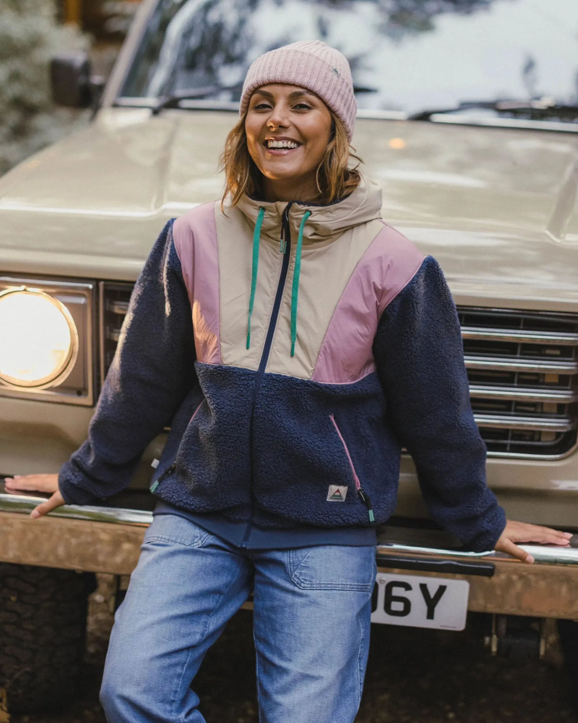 Women's Joy Full Zip Lined Hooded Sherpa Fleece