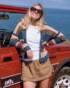 Women's Reflection Open Knit Stripey Cardigan