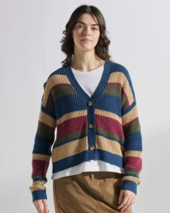 Women's Reflection Open Knit Stripey Cardigan