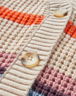 Women's Reflection Open Knit Stripey Cardigan