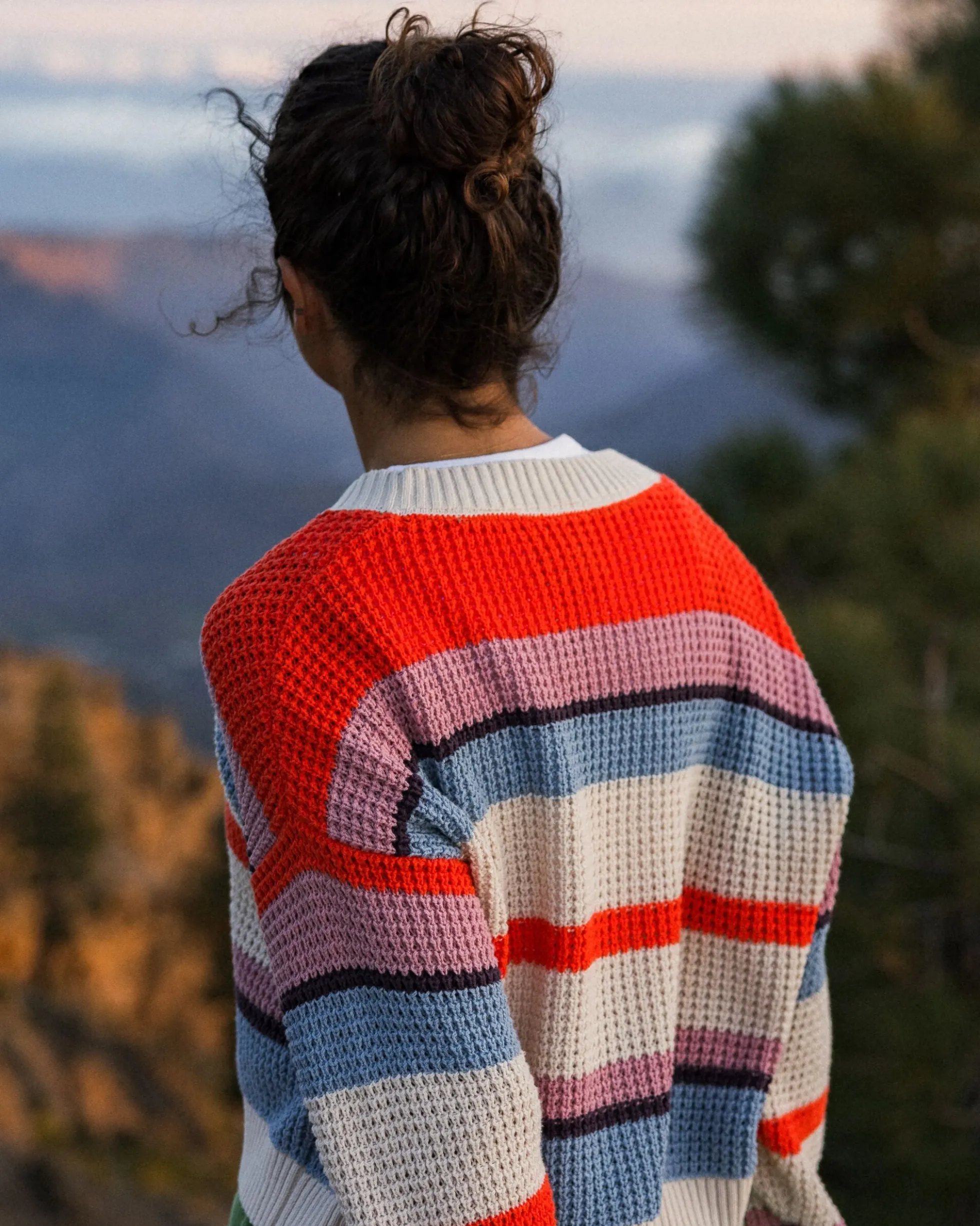 Women's Reflection Open Knit Stripey Cardigan