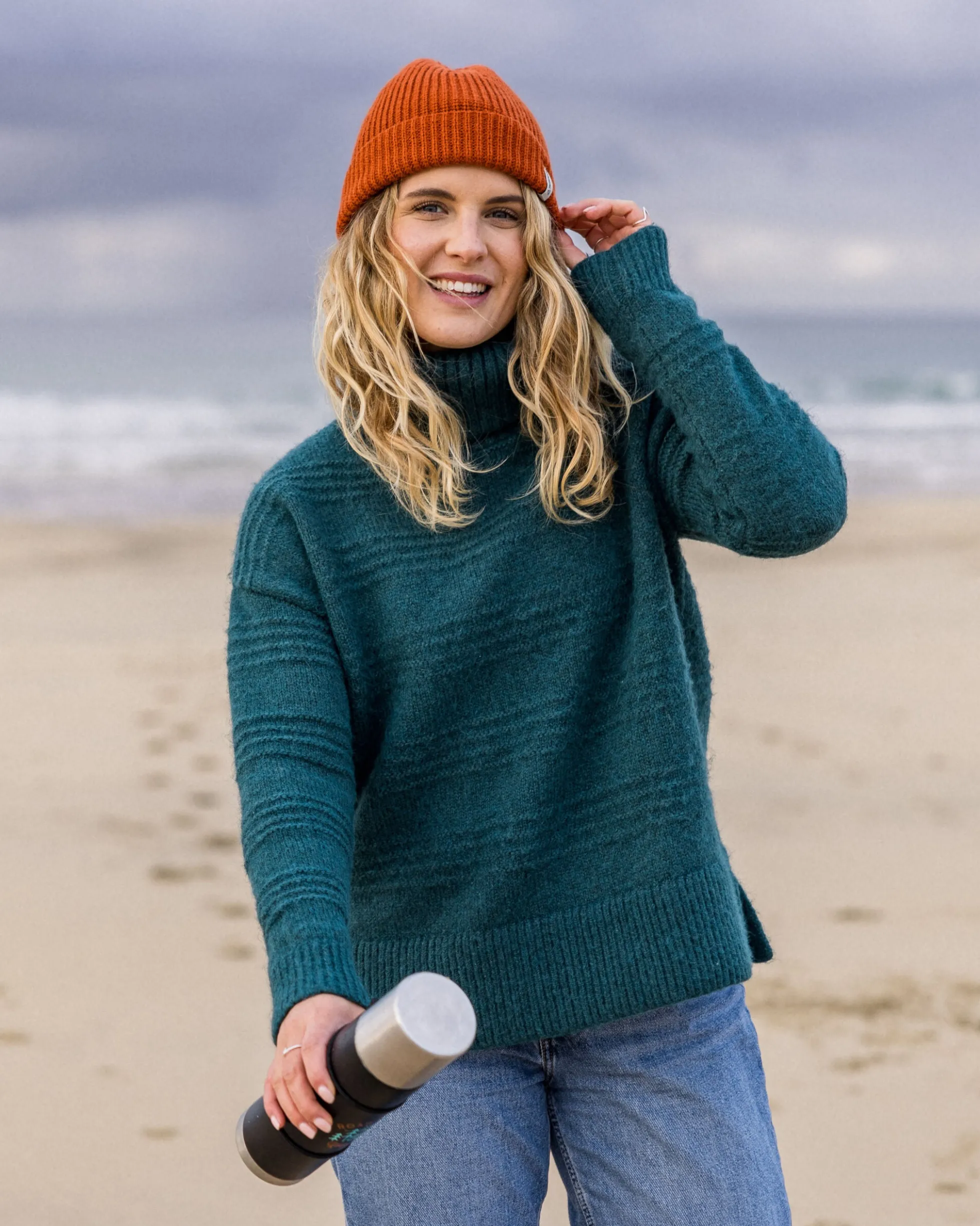 Women's Snug Polo Neck Knitted Jumper