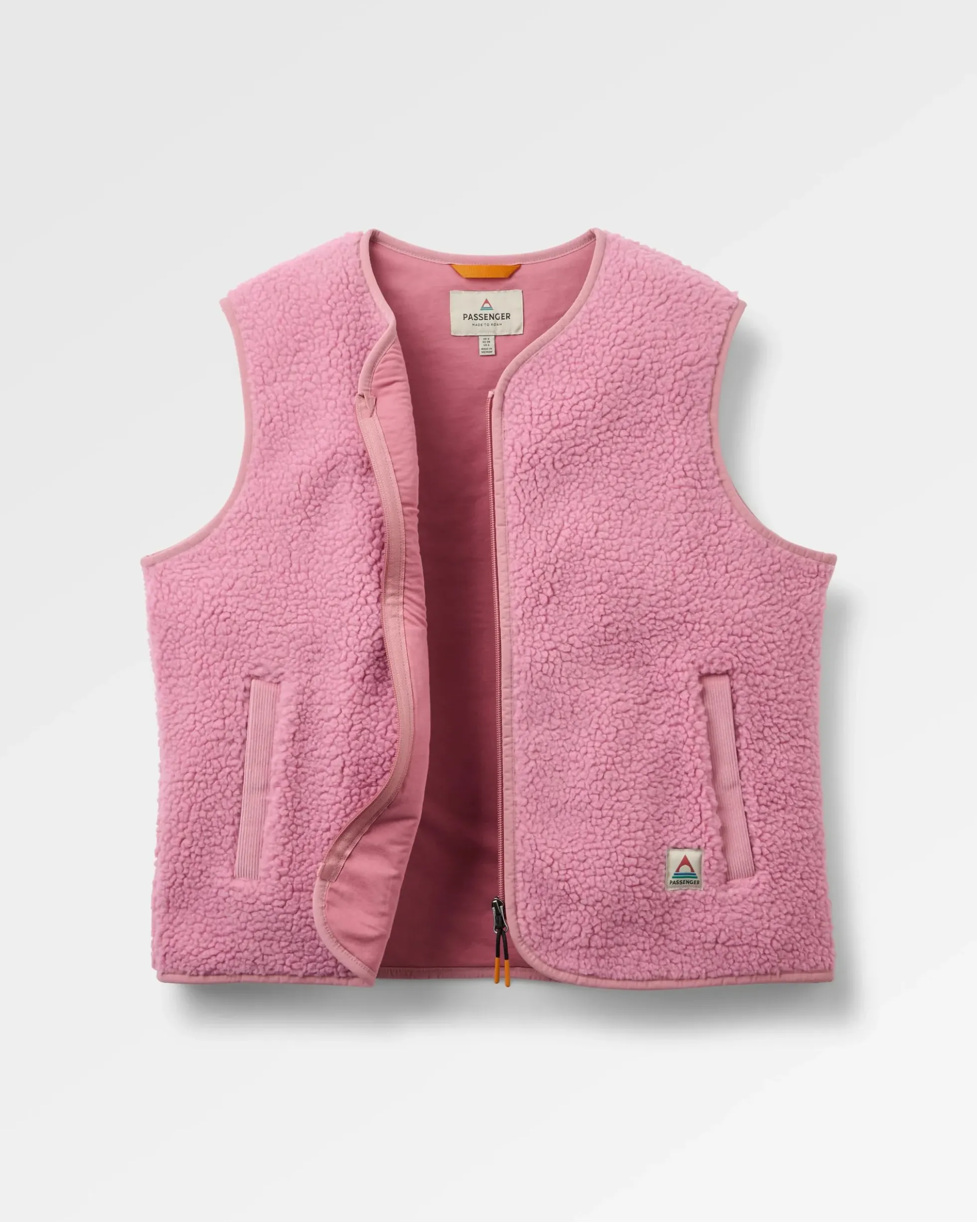 Women's Tawny Collarless Deep-Pile Sherpa Gilet